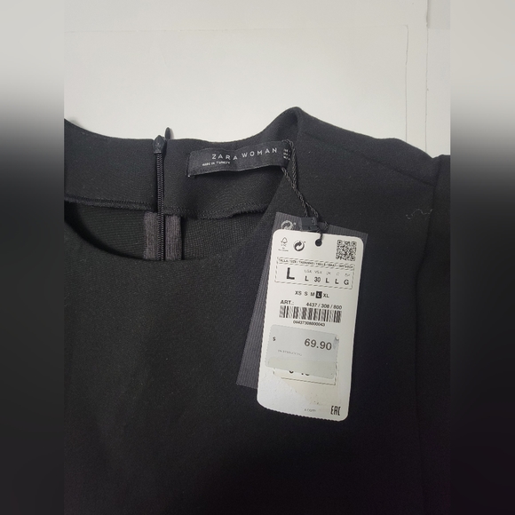 Zara Women Black Ruffle Sleeve Mini dress - Picture 10 of 12